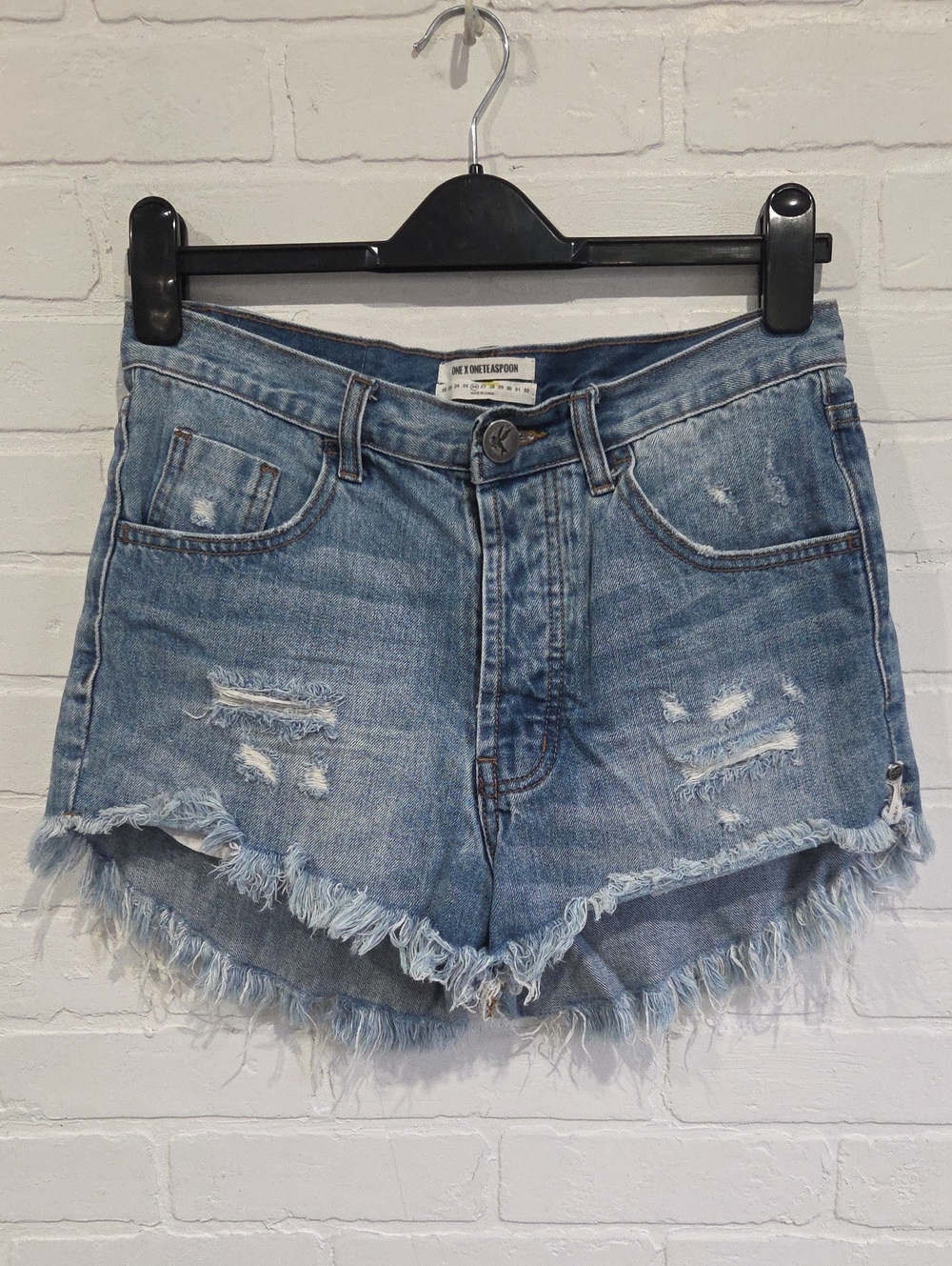 One Teaspoon Outlaw Distressed Denim Shorts